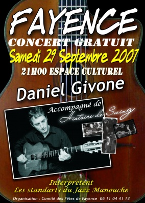 Stage de guitare manouche avec Daniel Givone les 29 & 30 semptembre 2007