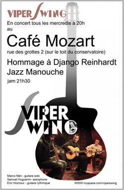 Jam les mercredis au café Mozart à Lausanne en Suisse avec Viperswing